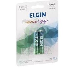 PILHA ALCALINA AAA 1.5V ELGIN - CARTELA COM 2 PEÇAS